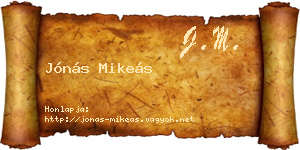 Jónás Mikeás névjegykártya
